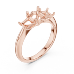 Gold Ring DDLR-044, Asscher center stone, Rose Gold, view 2