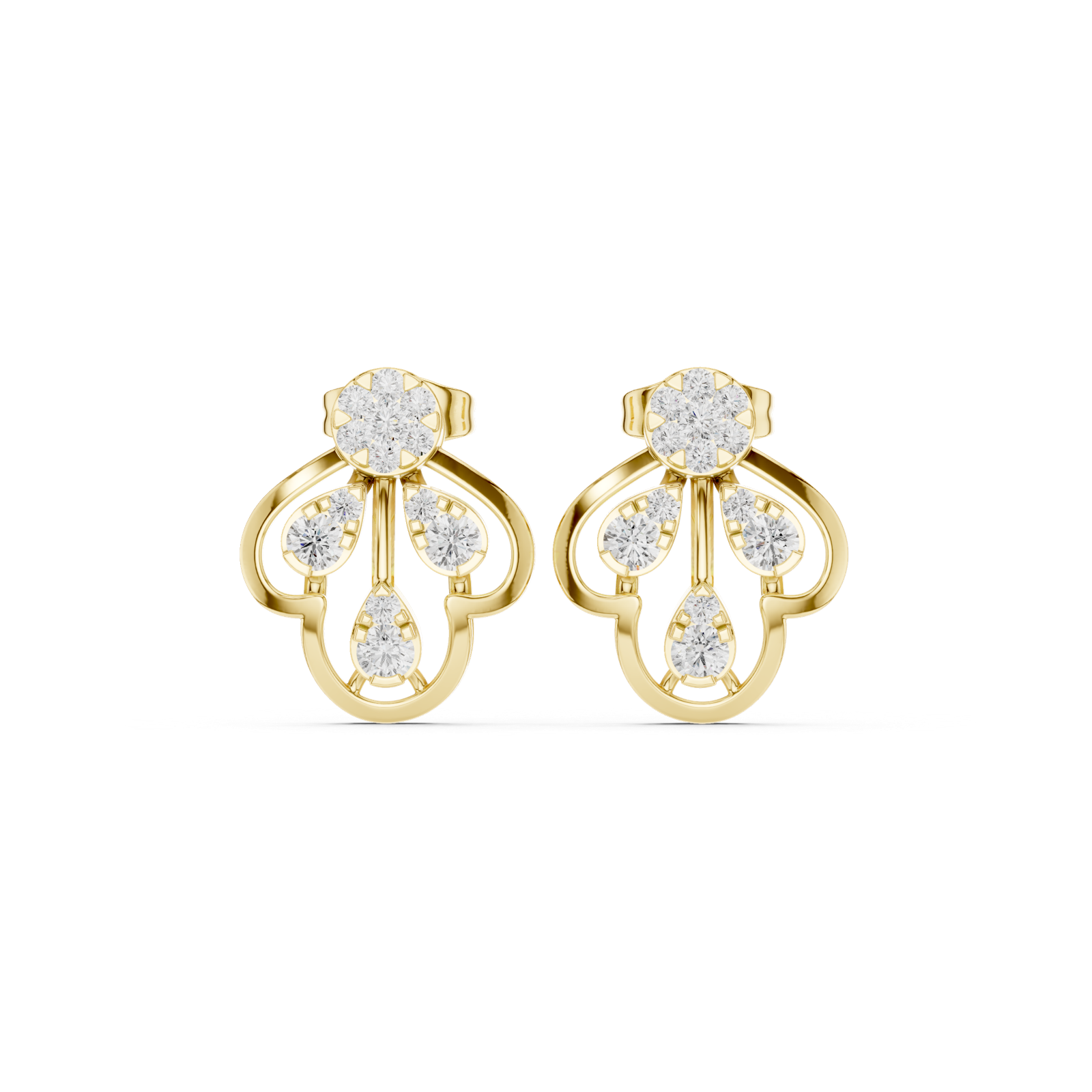 Gold Earrings 9-10010PE, Yellow Gold