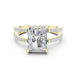 Gold Jewelry L36-13, Radiant center stone, Yellow Gold