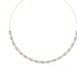 14K Solid Gold Lab Diamond Station Necklace, Rose Gold, view 2