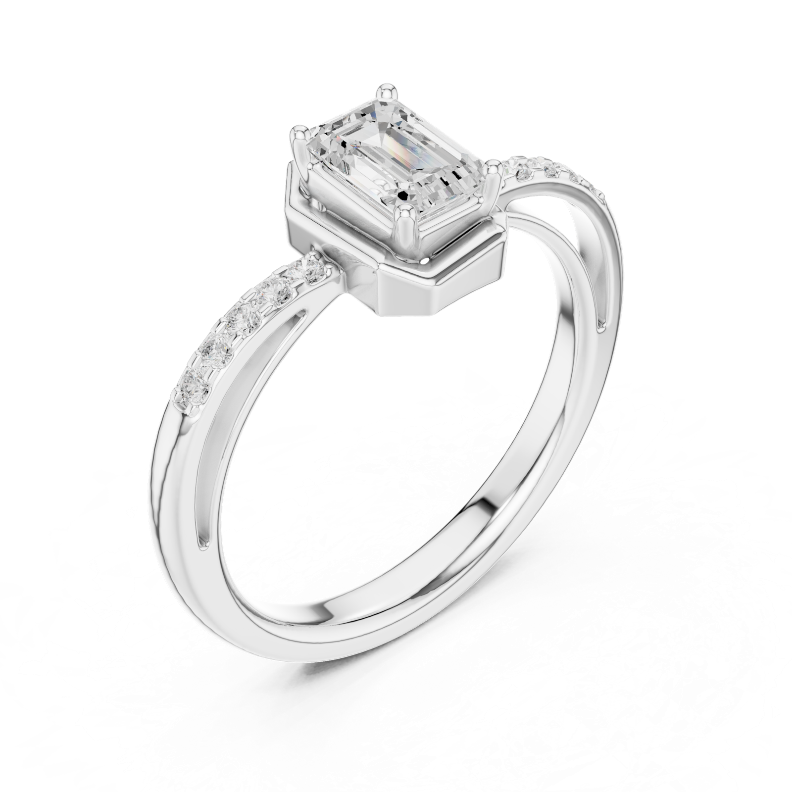 Gold Ring DDLR-520, White Gold, view 2