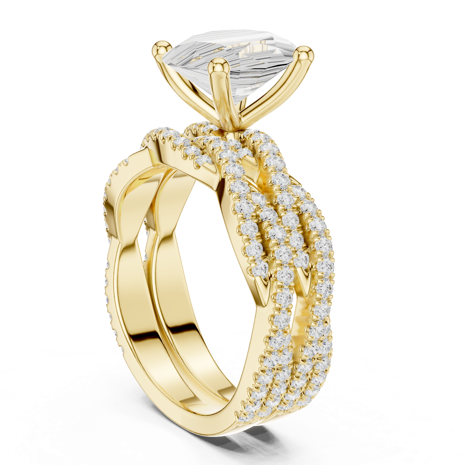 Gold Ring DDLR-300, Oval center stone, Yellow Gold, view 1