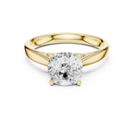 Gold Jewelry, Cushion center stone, Yellow Gold, view 4
