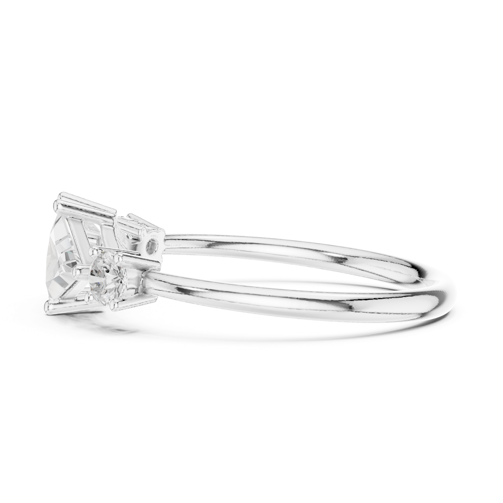 Gold Ring HLR-239, White Gold, view 3