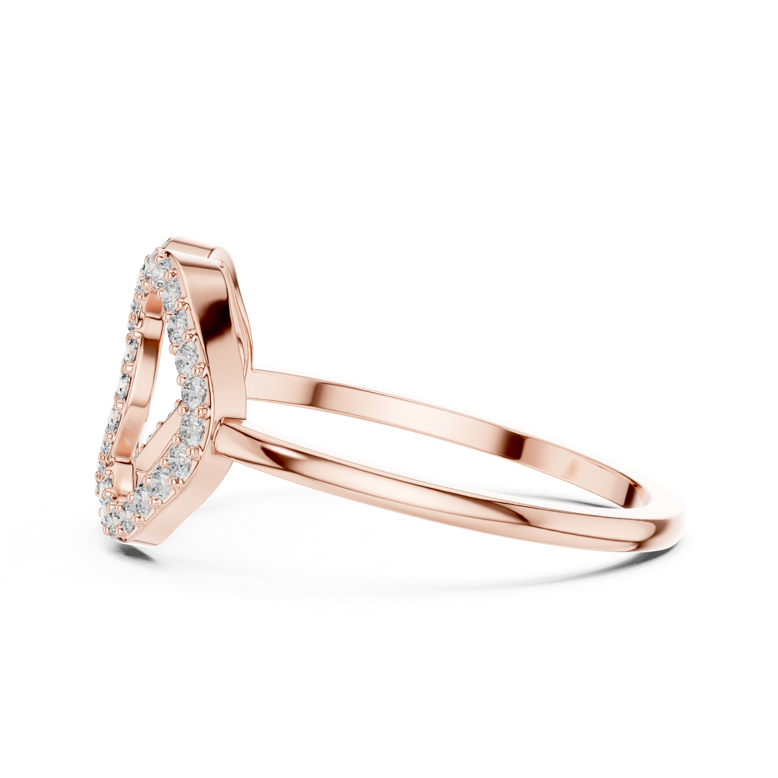 Gold Ring DR-6314, Rose Gold, view 3