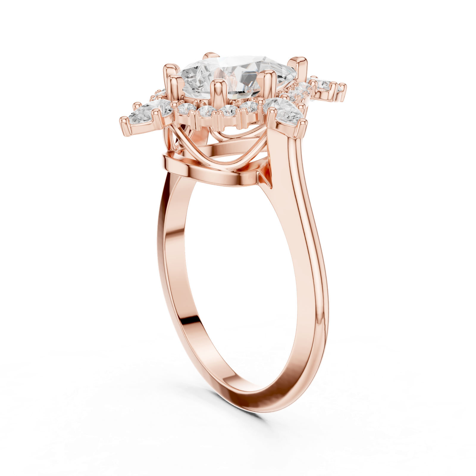 Gold Ring DDLR-337, Rose Gold, view 1