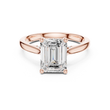 Gold Ring DDLR-163, Emerald center stone, Rose Gold, view 4