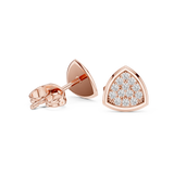14K Solid Gold Lab Diamond Cluster Earrings, Rose Gold, view 1