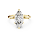 Gold Ring DDLR-175, Marquise center stone, Yellow Gold, view 4