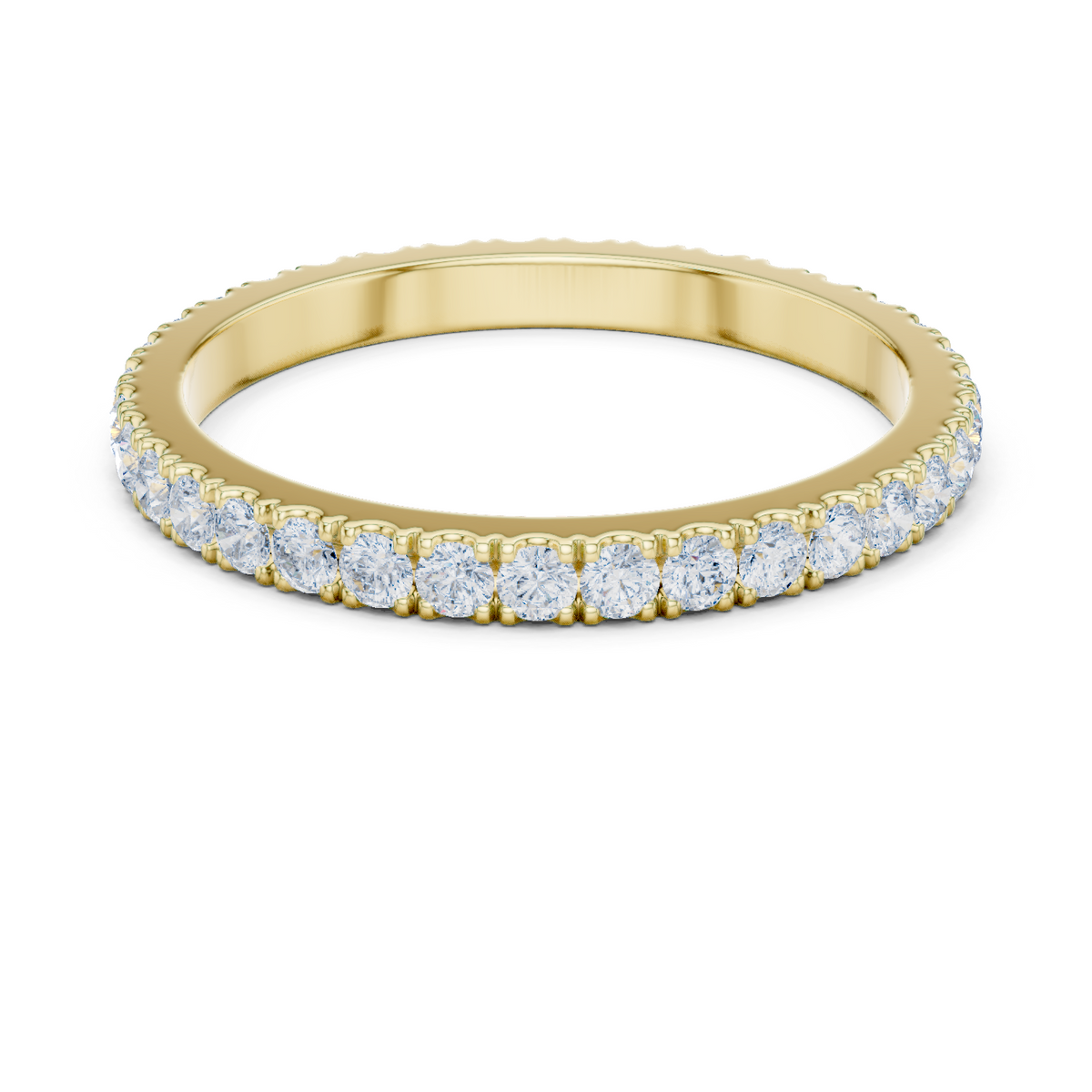 14K Solid Gold Lab Diamond Eternity Ring, Yellow Gold