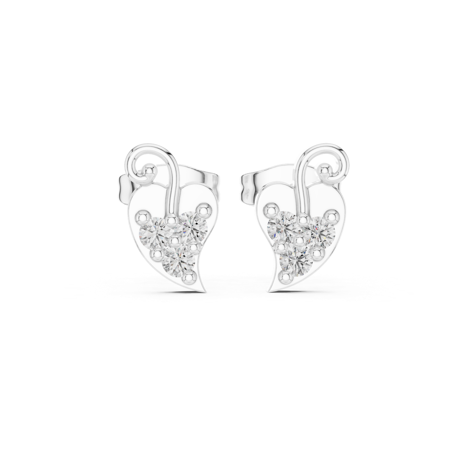 Gold Earrings 9-10021E, White Gold