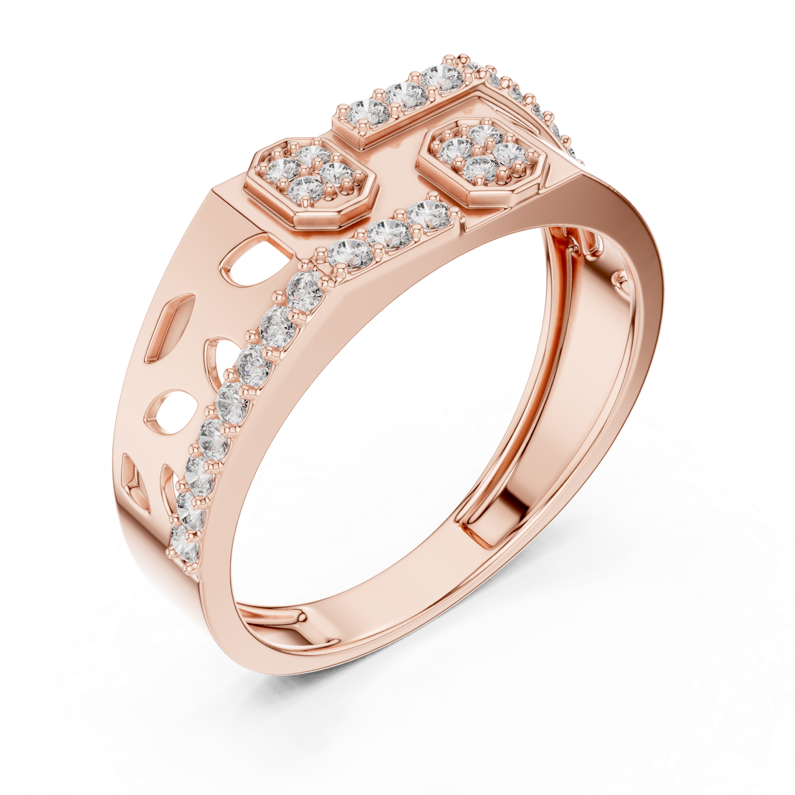 Gold Ring LR-01 (30), Rose Gold, view 2