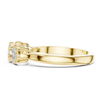 14K Solid Gold Lab Diamond Three-Stone Ring, Yellow Gold, view 3