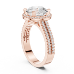 Gold Ring DDLR-341, Round center stone, Rose Gold, view 1