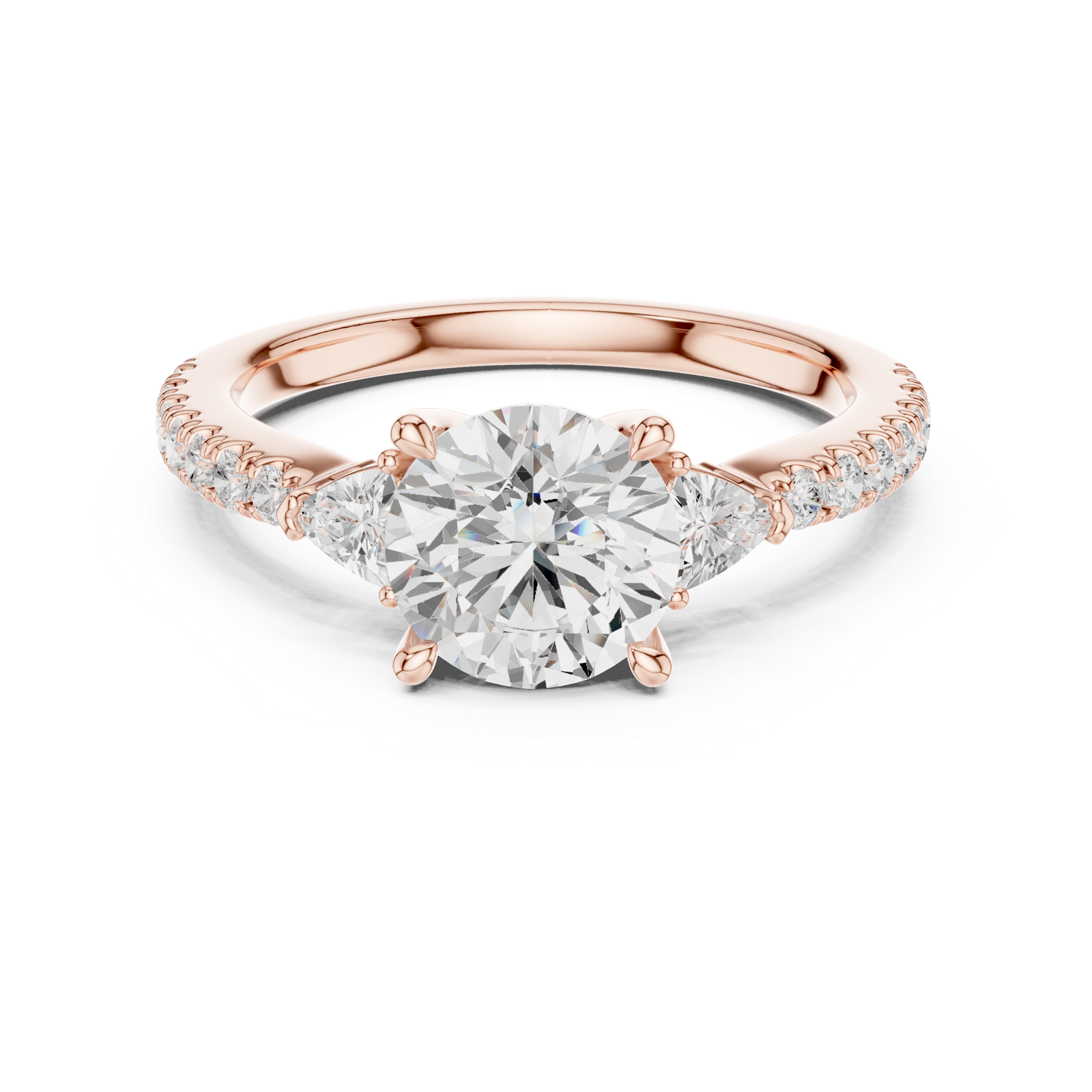 Gold Ring DDLR-897, Rose Gold, view 4