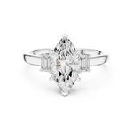 Gold Ring DDLR-038, Marquise center stone, White Gold, view 4