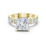 Gold Jewelry L35-63, Princess center stone, Yellow Gold