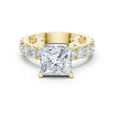 Gold Jewelry L35-63, Princess center stone, Yellow Gold