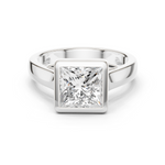 Gold Jewelry L36-3, Princess center stone, White Gold