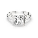 Gold Jewelry L36-3, Princess center stone, White Gold