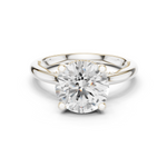 Gold Ring DDLR-175, Round center stone, White Gold