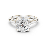 Gold Ring DDLR-175, Round center stone, White Gold