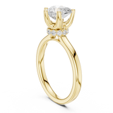 Gold Ring DDLR-176, Heart center stone, Yellow Gold, view 1