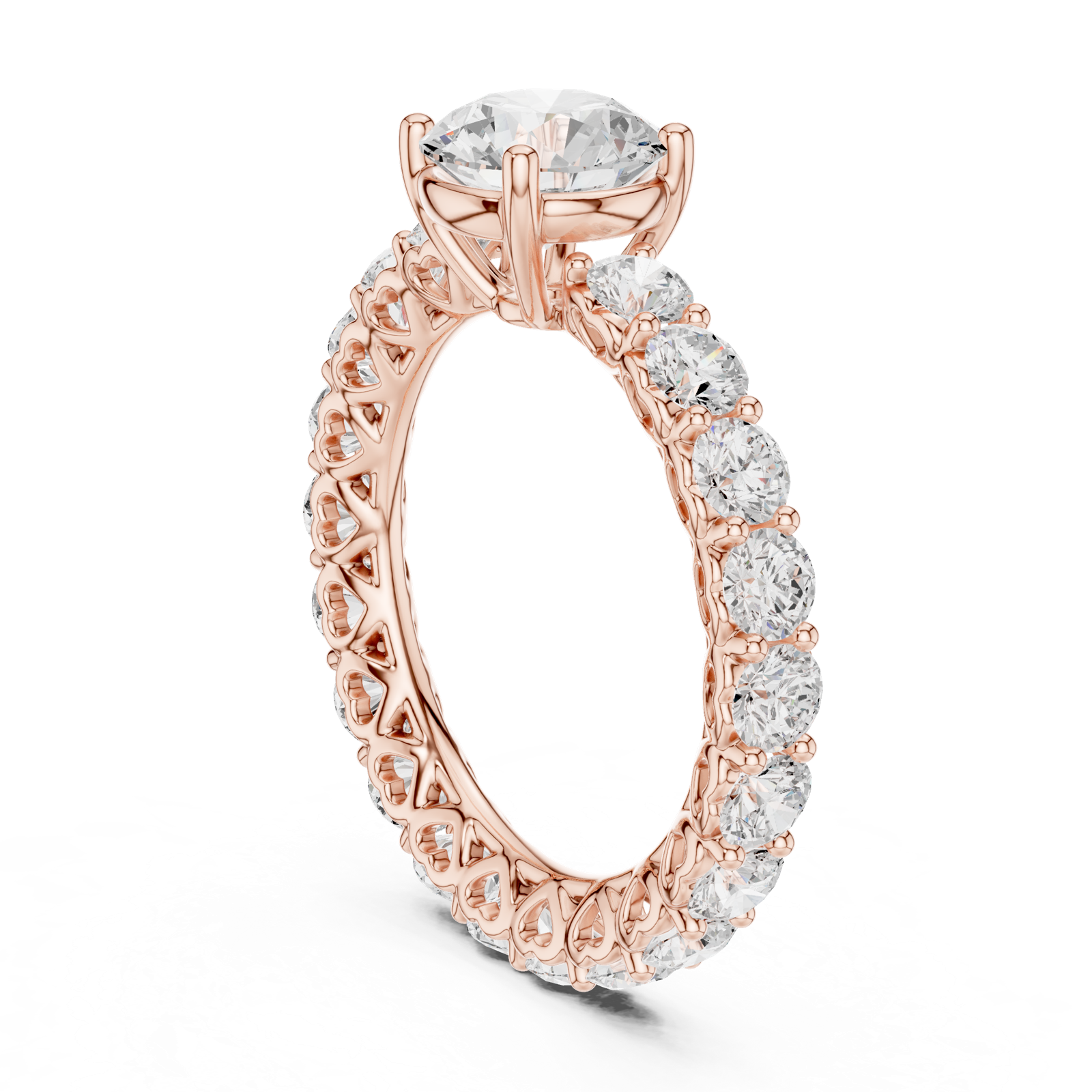 Gold Ring DDLR-693, Rose Gold, view 1