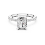 Gold Ring DDLR-040, Radiant center stone, White Gold, view 4