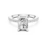 Gold Ring DDLR-040, Radiant center stone, White Gold, view 4