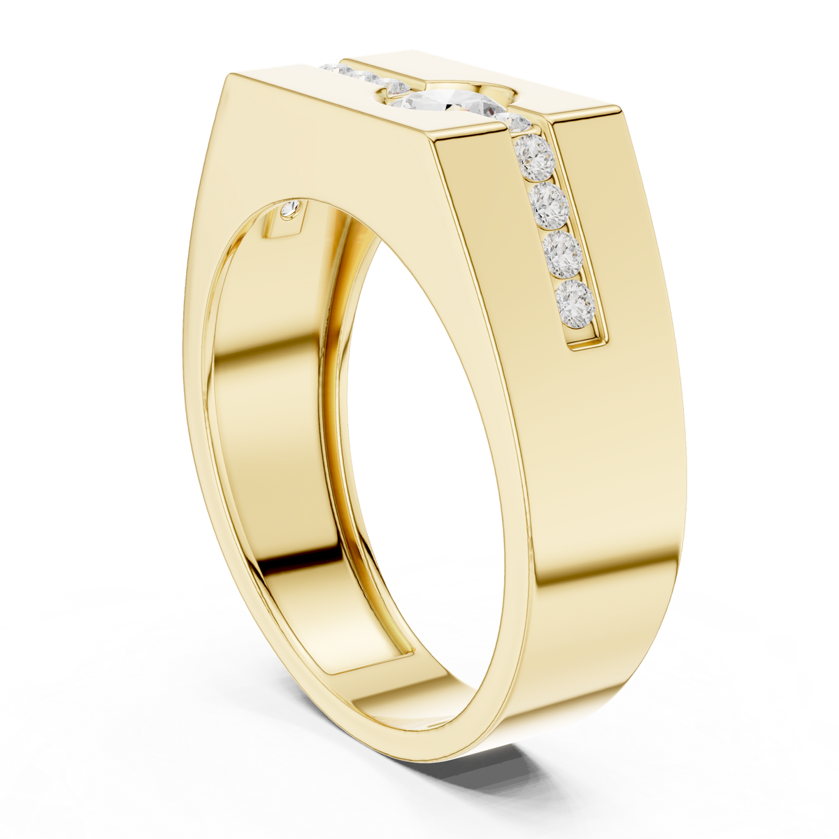14K Solid Gold Lab Diamond Solitaire Ring, Yellow Gold, view 1