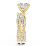 Gold Ring, Cushion center stone, Yellow Gold, view 3