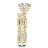 Gold Ring, Cushion center stone, Yellow Gold, view 3