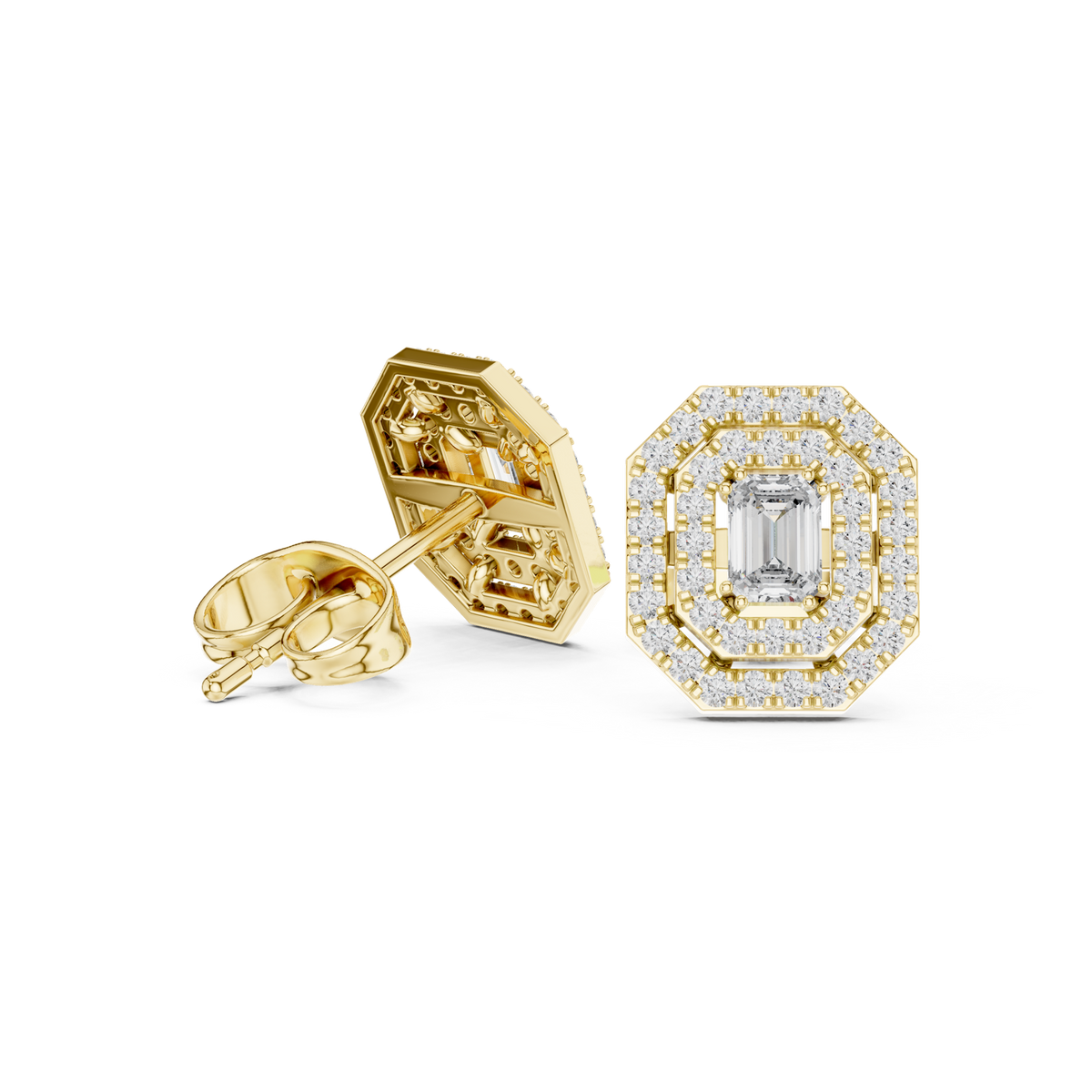 Gold Earrings 3-10001E_109_A_S, Yellow Gold, view 1