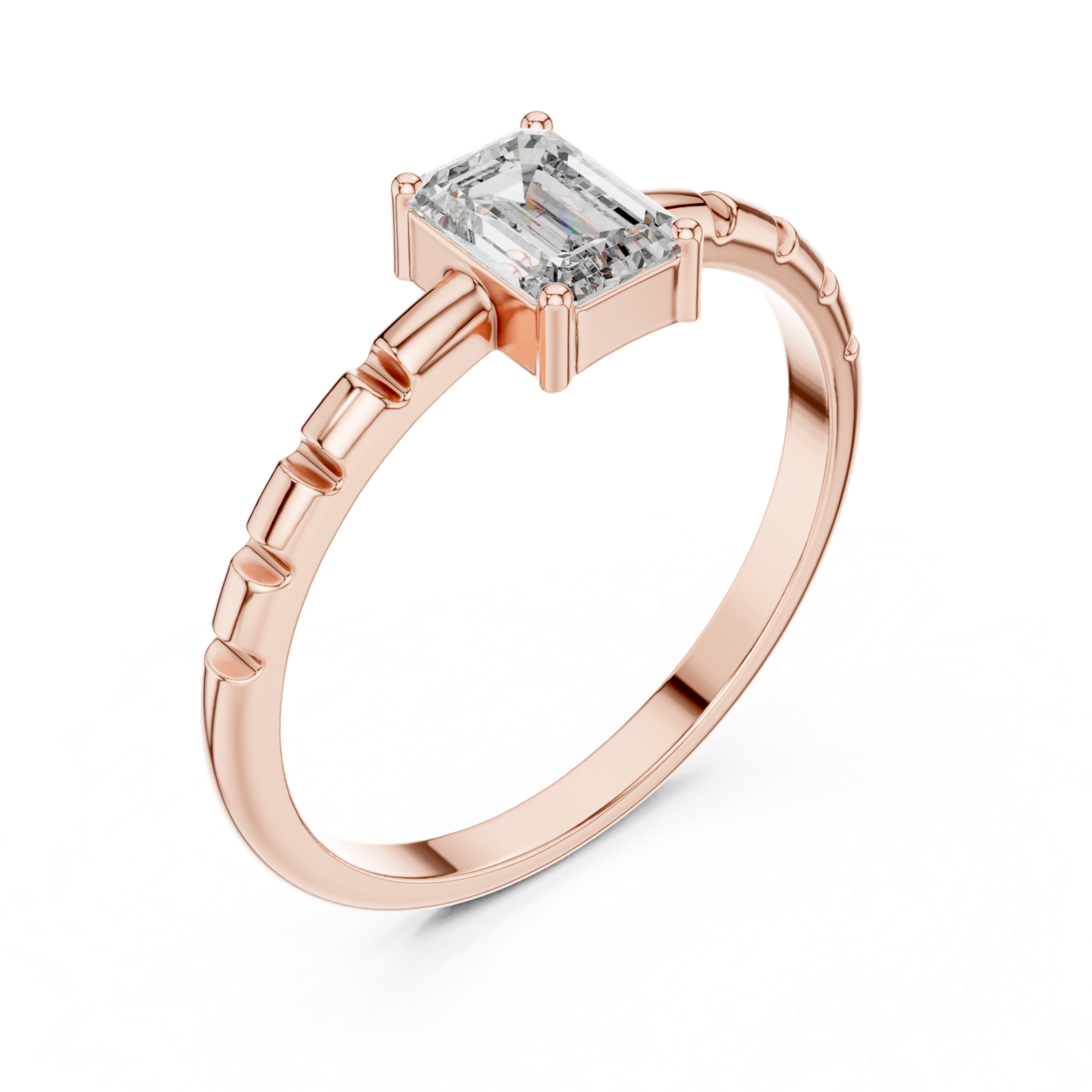 Gold Ring ALR-171, Rose Gold, view 2