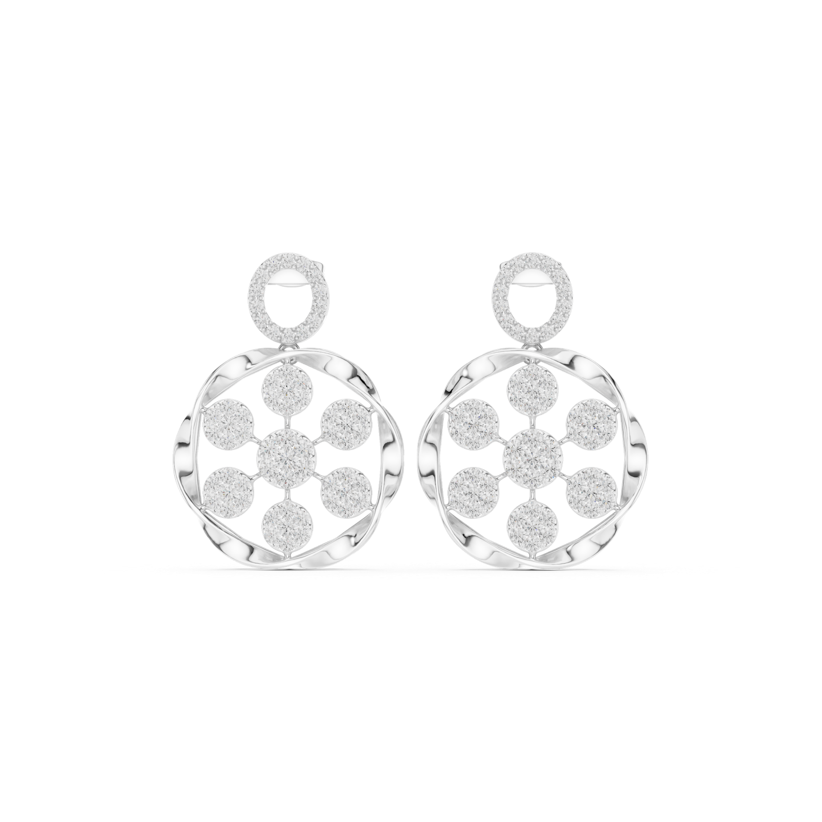 Gold Earrings SBER(35), White Gold
