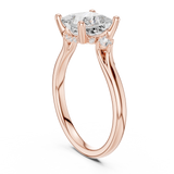 Gold Ring DDLR-164, Princess center stone, Rose Gold, view 1