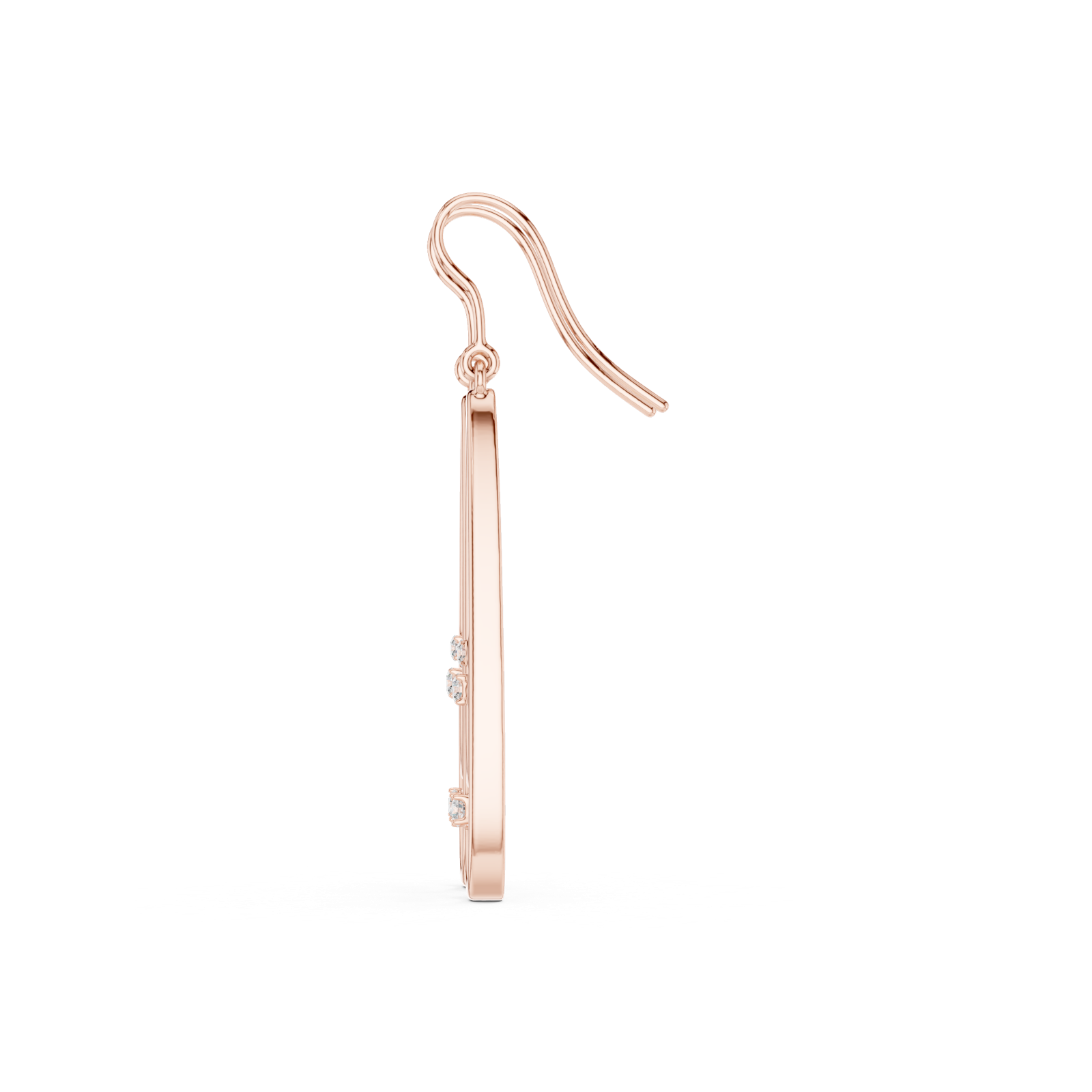 Gold Earrings SBER(29), Rose Gold, view 3