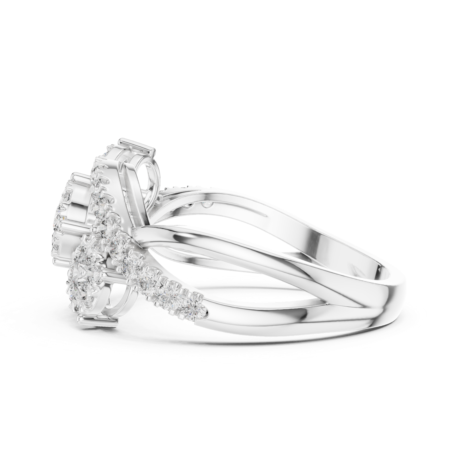 Gold Ring 19-120021L, White Gold, view 3