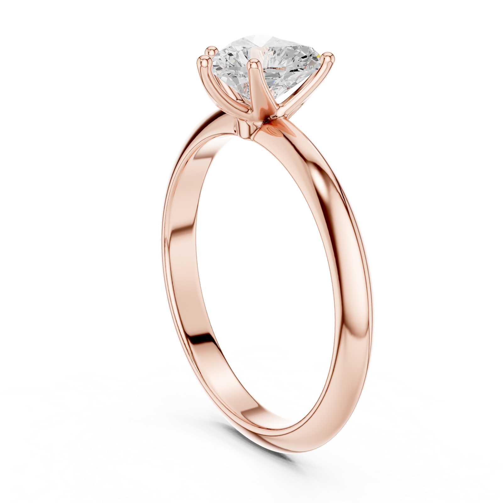 Gold Jewelry L36-6, Heart center stone, Rose Gold, view 1