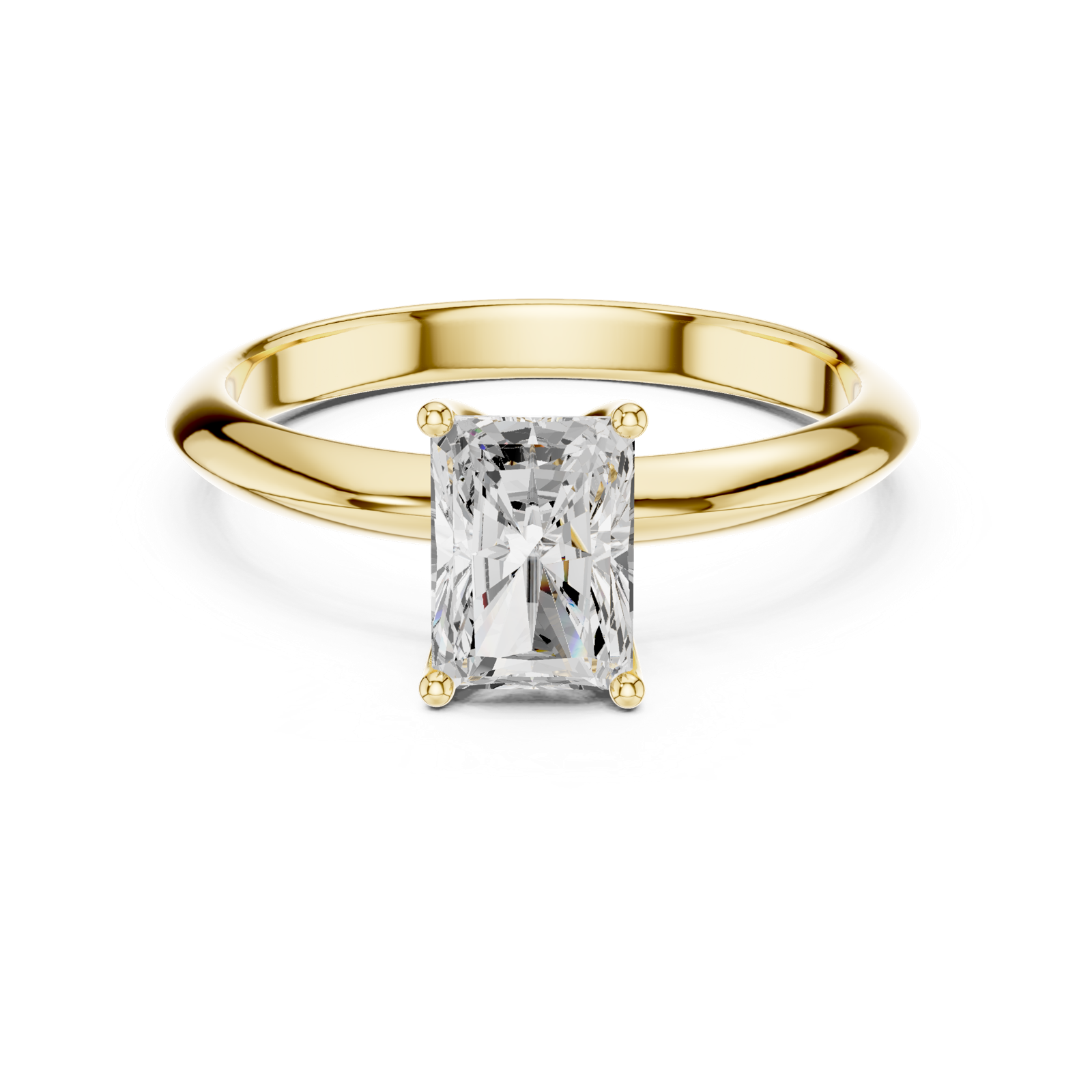 Gold Jewelry L36-6, Radiant center stone, Yellow Gold, view 4