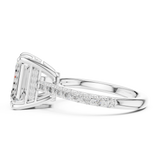 Gold Ring DDLR-250, Emerald center stone, White Gold, view 3