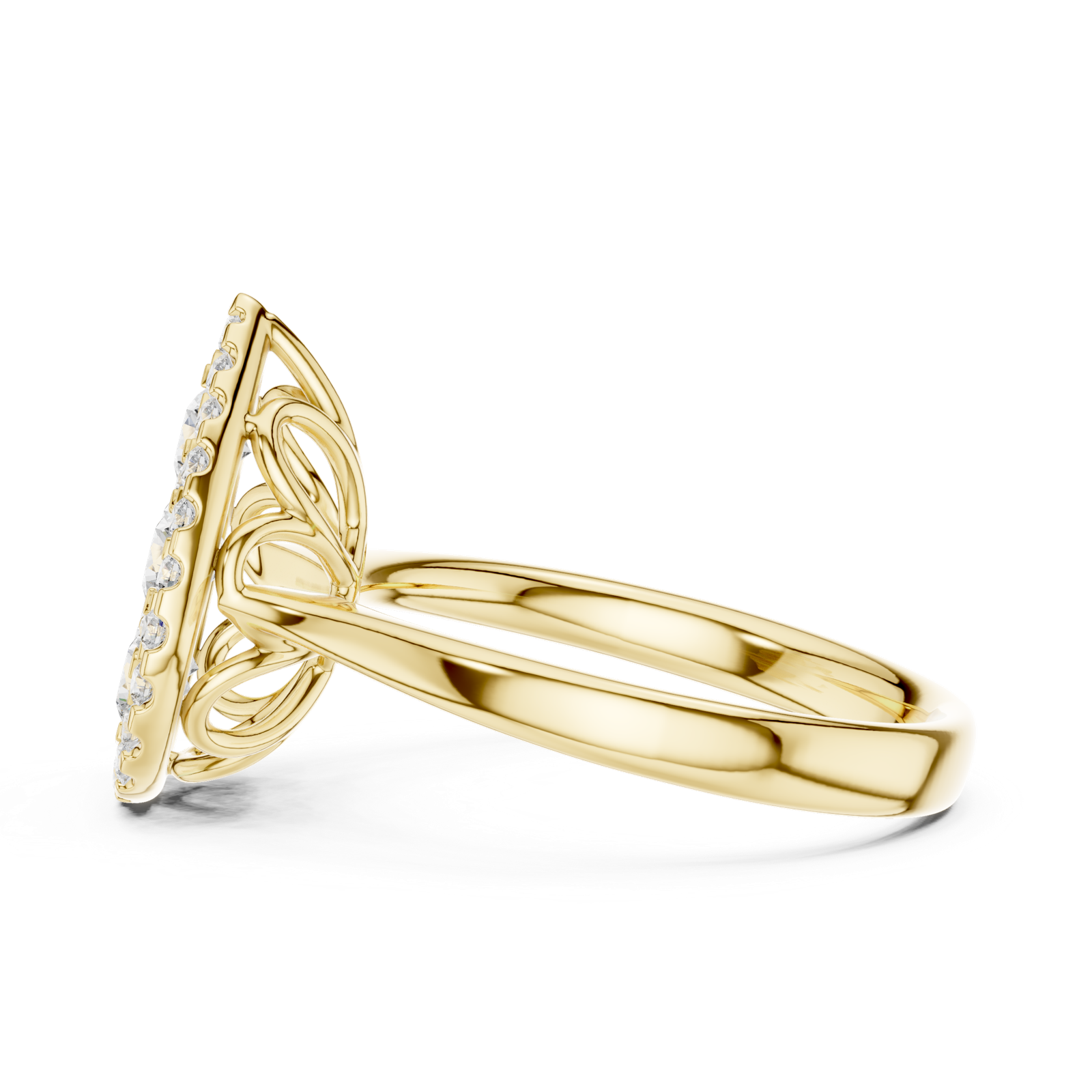 Gold Ring DDLR-785, Yellow Gold, view 3