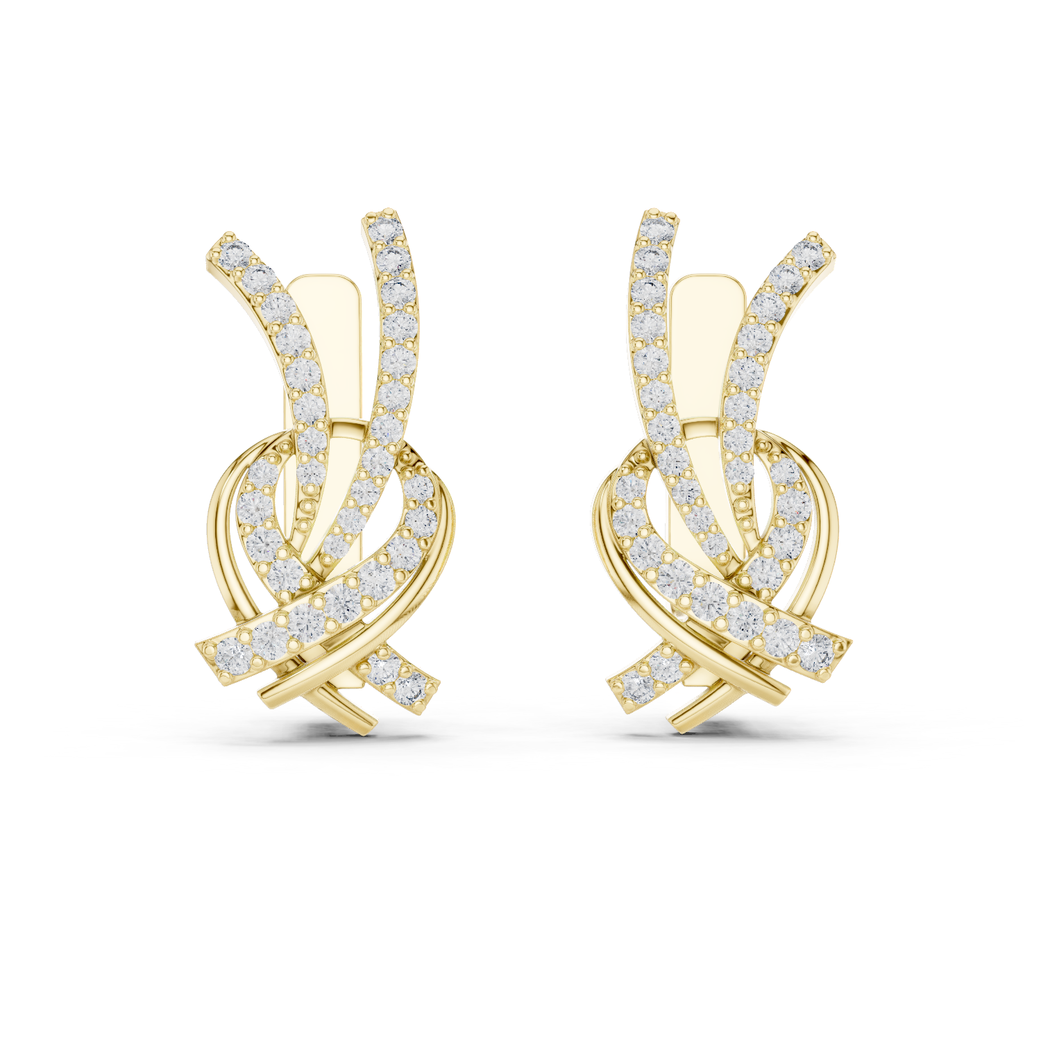 Gold Earrings L03-26, Yellow Gold