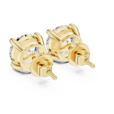 14K Solid Gold Lab Diamond Stud Earrings, Yellow Gold, view 3