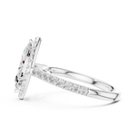 Gold Ring DDLR-118, Marquise center stone, White Gold, view 3