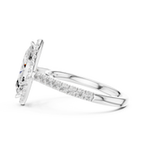 Gold Ring DDLR-118, Marquise center stone, White Gold, view 3
