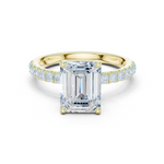 Gold Ring, Emerald center stone, Yellow Gold
