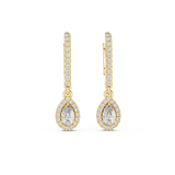 14K Solid Gold Lab Diamond Drop Earrings, Yellow Gold