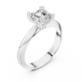 Gold Jewelry L36-8, Asscher center stone, White Gold, view 2